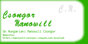 csongor manowill business card